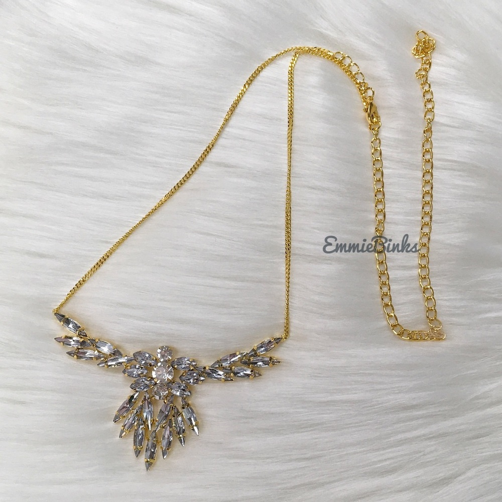New Revolve 18 Karat Gold Plated Audrey Australian Crystal Necklace - Picture 3 of 16